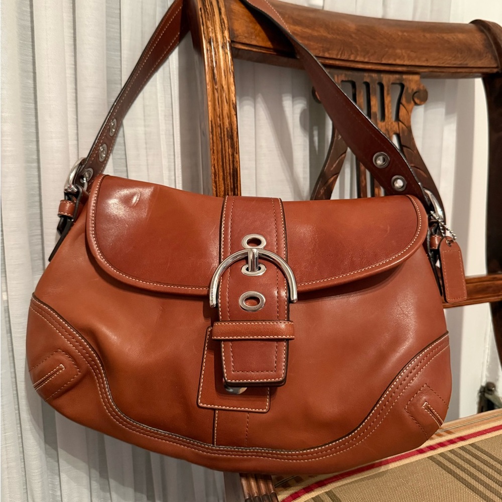 Coach Y2K F10192 MEDIUM VintageCognac Soho Leather Shoulder Bag